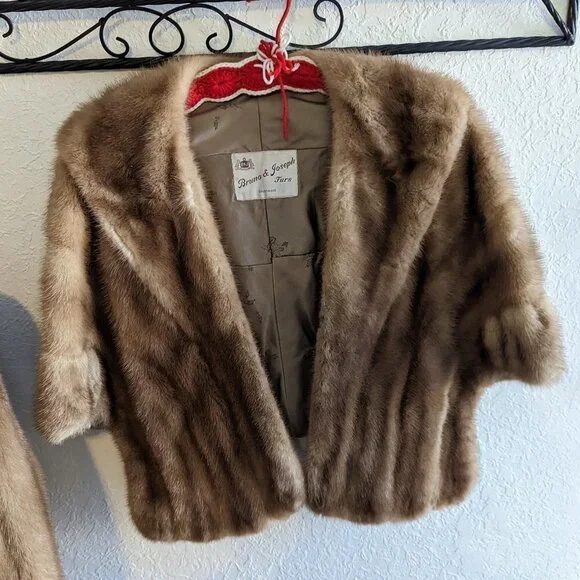 Bruno and Joseph Vintage Fur Stole Mink | Size Medium - Picture 6 of 7